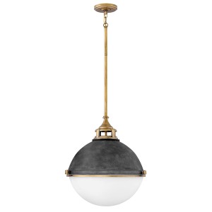 Lampa wisząca Fletcher Elstead Lighting z opalowym szkłem.