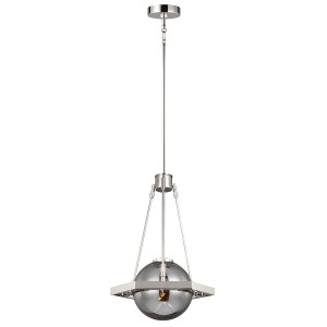 Lampa wisząca Harper QN-HARPER-1P Quintiesse 1xE14 60W Stal, Szkło dymne Polerowany nikiel