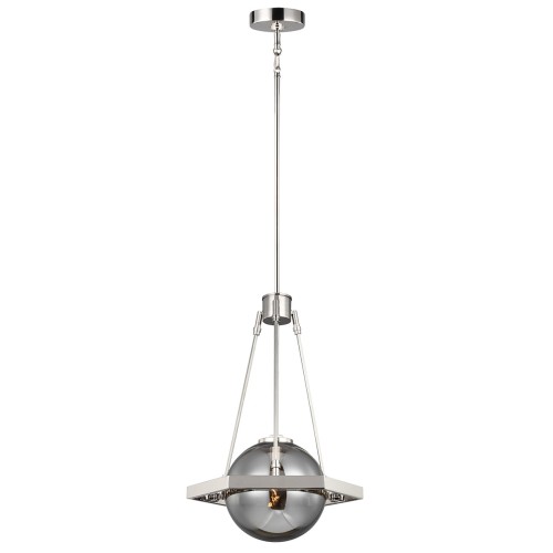 Lampa wisząca Harper QN-HARPER-1P Quintiesse 1xE14 60W Stal, Szkło dymne Polerowany nikiel