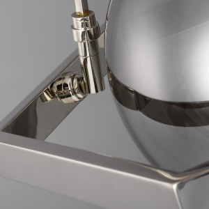 Lampa wisząca Harper Elstead Lighting z polerowanego niklu i szkła dymnego.
