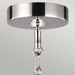 Lampa wisząca Harper Elstead Lighting, stal niklowana i szkło dymne