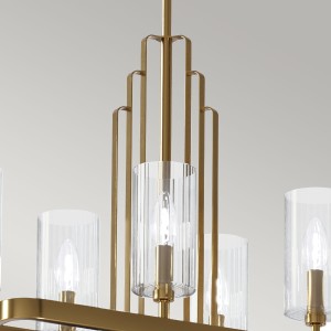 Lampa wisząca Kimrose Elstead Lighting ze szczotkowanego mosiądzu 10xE14 40W.