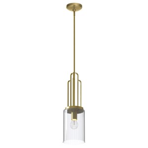Lampa wisząca Kimrose Elstead Lighting stal szkło mosiądz.
