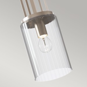 Lampa wisząca Kimrose Elstead Lighting 1xE27 60W żebrowane szkło polerowany nikiel.