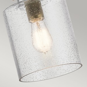 Lampa wisząca Kitner Elstead Lighting 1xE27 60W Stal, Szkło z bąbelkami powietrza Naturalny mosiądz