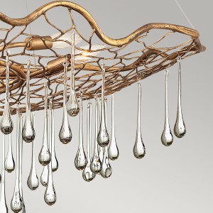 Lampa wisząca Laguna Elstead Lighting 6xE14 40W Stal, Szkło Oksydowane złoto.