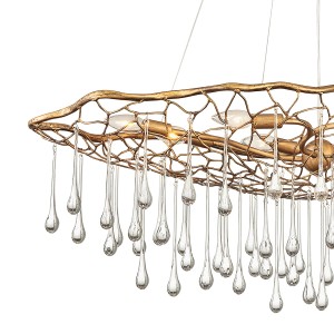 Lampa wisząca Laguna Elstead Lighting 8xE14 40W ze stali i szkła w kolorze oksydowanego złota.