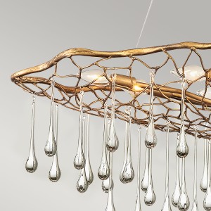 Lampa wisząca Laguna Elstead Lighting 8xE14 40W Stal, Oksydowane złoto, Szkło
