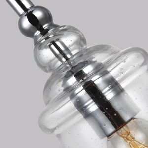 Lampa wisząca Loras Elstead Lighting szkło z bąbelkami chrom.