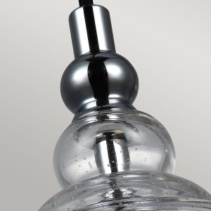 Lampa wisząca Loras Elstead Lighting z chromowaną stalą i szkłem z bąbelkami powietrza.