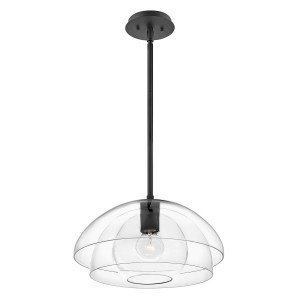 Lampa wisząca Lotus QN-LOTUS-P-BLK Quintiesse 1xE27 60W Stal, Aluminium, Szkło Czarne