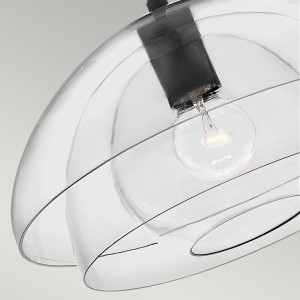 Lampa wisząca Lotus Elstead Lighting 1xE27 60W Stal, Aluminium, Szkło Czarne z bliska
