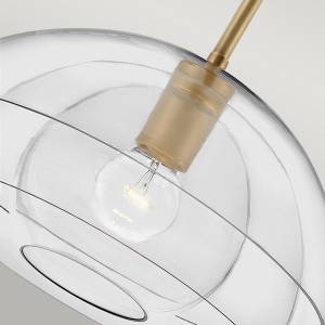 Lampa wisząca Lotus Elstead Lighting 1xE27 60W Stal, Aluminium, Szkło Stary mosiądz.