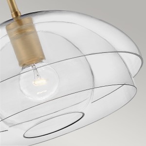 Lampa wisząca Lotus Elstead Lighting z kloszem ze szkła i starym mosiężnym wykończeniem.