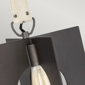 Lampa wisząca Ludlow Elstead Lighting 1xE27 60W Stal Grafit z bliska.