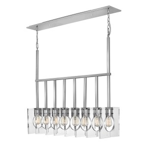 Lampa wisząca Ludlow Elstead Lighting 8xE27 60W Stal, Akryl Polerowany nikiel