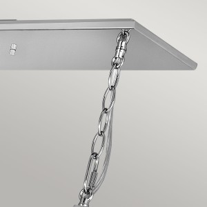 Lampa wisząca Ludlow Elstead Lighting 8xE27 60W Stal, Akryl Polerowany nikiel - detal uchwytu.