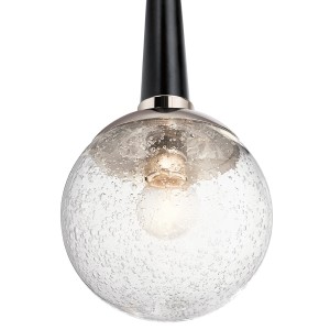 Lampa wisząca Marilyn Elstead Lighting 1xE27 60W, szkło z bąbelkami powietrza, polerowany nikiel.