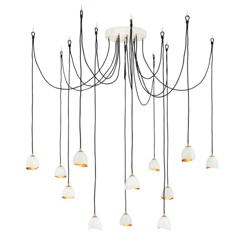 Lampa wisząca Nula QN-NULA-12P Quintiesse 12xE14  40W Stal Biało-złote