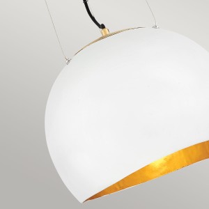 Lampa wisząca Nula Elstead Lighting 1xE27 100W Stal Biało-złote zbliżenie.