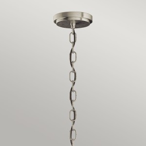 Lampa wisząca Roux Elstead Lighting 3xE27 60W Stal, Szkło żebrowane, Szczotkowany nikiel.