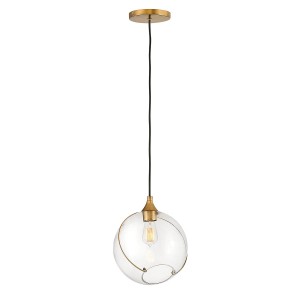 Lampa wisząca Skye Elstead Lighting ze szkła i starego mosiądzu.