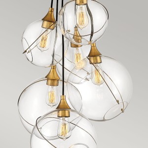 Lampa wisząca/żyrandol Skye Elstead Lighting 6xE27 60W Stal, Szkło Stary mosiądz