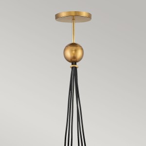 Lampa wisząca/żyrandol Skye Elstead Lighting 6xE27 60W Stal, Szkło Stary mosiądz - górna część i przewody.