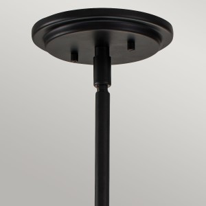 Lampa wisząca Somerset Elstead Lighting 1xE27 60W, czarna, stal, szkło z bąbelkami powietrza.