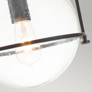 Lampa wisząca Somerset Elstead Lighting 1xE27 60W stal szkło bąbelki czarne.