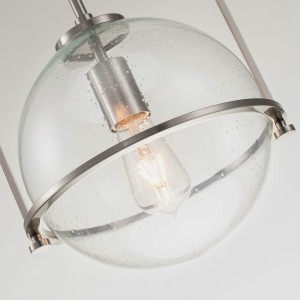 Lampa wisząca Somerset Elstead Lighting 1xE27 60W Stal, Szkło z bąbelkami powietrza Szczotkowany nikiel