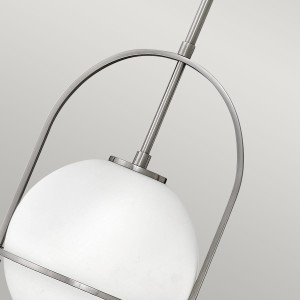 Lampa wisząca Somerset Elstead Lighting 1xE27 60W Stal, Szkło opalowe Szczotkowany nikiel.