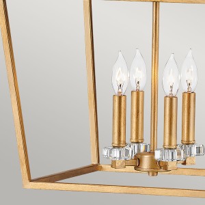 Lampa wisząca/żyrandol Stinson Elstead Lighting 4xE14 60W stal kryształ przecierany mosiądz.