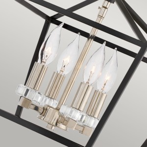 Lampa wisząca/żyrandol Stinson Elstead Lighting 4xE14 60W Stal Kryształ Czarne Polerowany nikiel.