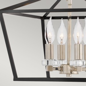 Lampa wisząca Stinson Elstead Lighting 4xE14 60W kryształ czarny polerowany nikiel.