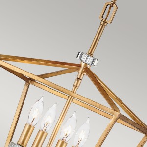 Lampa wisząca/żyrandol Stinson Elstead Lighting 4xE14 60W stal kryształ mosiądz.