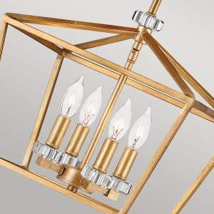 Lampa wisząca/żyrandol Stinson Elstead Lighting 4xE14 60W stal kryształ mosiądz.