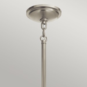 Lampa wisząca Tollis Elstead Lighting 1xE27 40W Stal, Szkło żebrowane Białe, Szczotkowany nikiel.