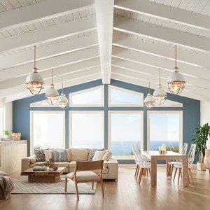 Lampa wisząca Tollis Elstead Lighting 1xE27 40W Stal, Szkło żebrowane Białe/ Naturalny mosiądz w nowoczesnym salonie.