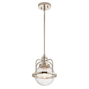Lampa wisząca Triocent QN-TRIOCENT-P-PN Quintiesse 1xE27 60W Stal, Szkło z bąbelkami powietrza Polerowany nikiel