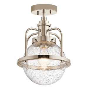 Lampa wisząca Triocent Elstead Lighting 1xE27 60W, szkło z bąbelkami, polerowany nikiel.