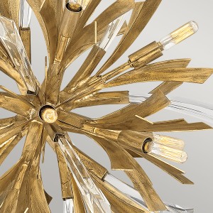 Lampa wisząca Vida Elstead Lighting 13xE14 40W Stal, Kryształ Oksydowane złoto z bliska.