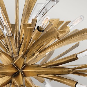 Lampa wisząca Vida Elstead Lighting 13xE14 40W Stal Kryształ Oksydowane złoto.