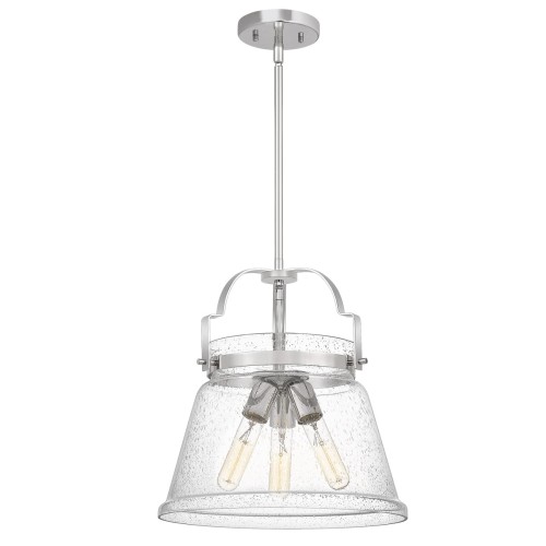 Lampa wisząca Wimberley QN-WIMBERLEY-P-PC Quintiesse 3xE27 60W Stal, Szkło z bąbelkami powietrza Polerowany chrom