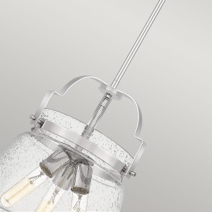 Lampa wisząca Wimberley Elstead Lighting 3xE27 60W z polerowanego chromu i szkła z bąbelkami powietrza.