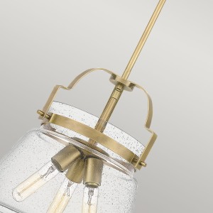 Lampa wisząca Wimberley Elstead Lighting 3xE27 60W Stal, Szkło z bąbelkami powietrza Wyblakły mosiądz.