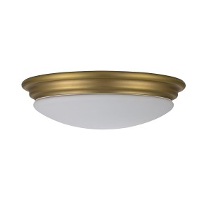Lampa sufitowa plafon Brompton Elstead Lighting 1xGX53 LED 10 W Stal, Szkło opalowe, Szczotkowany mosiądz.