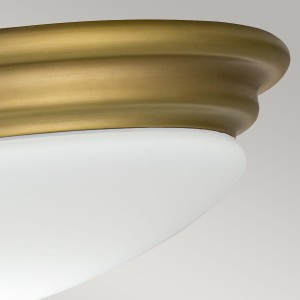 Lampa sufitowa plafon Brompton Elstead Lighting 1xGX53 LED 10 W mosiądz opalowe szkło.