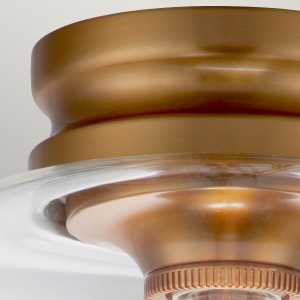 Lampa sufitowa plafon Hounslow Elstead Lighting oksydowany mosiądz przezroczyste szkło.