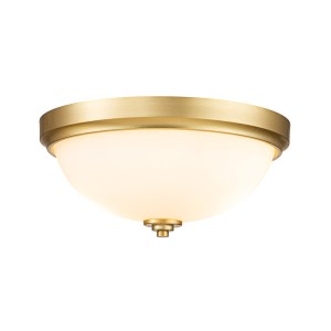 Lampa sufitowa plafon Malibu FE-MALIBU-F-BATH-BB Elstead Lighting 2xE27 60 W Stal, Szkło opalowe Szczotkowany mosiądz